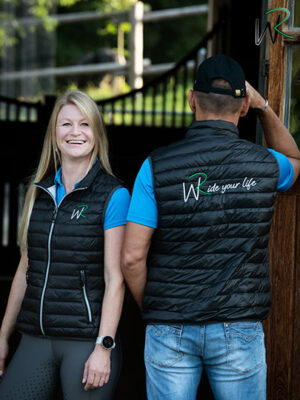 Damen Daunen Bodywarmer Reitweste mit WR-Stickerei